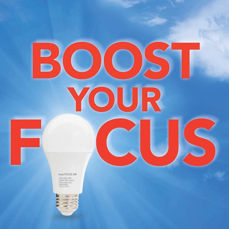 NorbFOCUS Desk Lamp LED Light Bulb. Unique Light Spectrum for