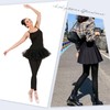 MANZI 2 Pairs Women's Footless Dance Tights Soft Solid Colored