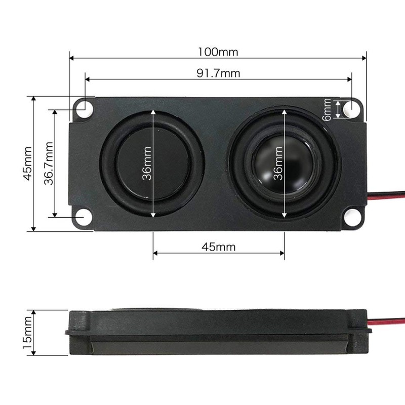 SNNY Mini Speaker Unit, 4Ω 5W, Passive Speaker, Double Diaphragm,