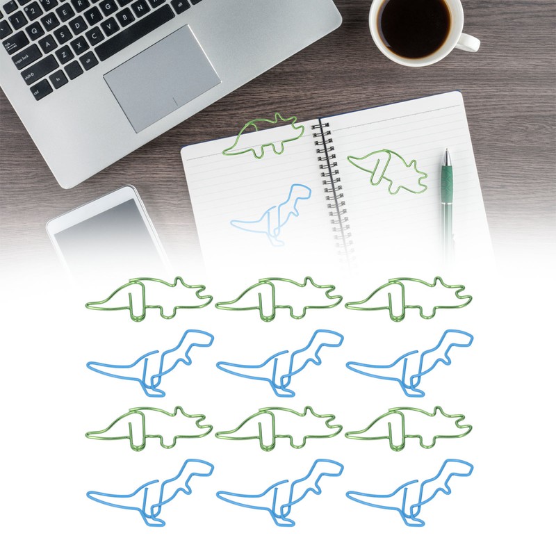 100 Pcs Shaped Paper Clips Hippo Dinosaur Shape Metal Cute