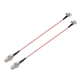 POBADY 2PCS F Type Female to TS9 Male Right Angle 90 Degree RF Coaxial Cable RG316 15CM/6IN for 2G 3G 4G Antenna Router TV HDTV DVB-T DVB-T2
