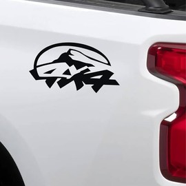 Pimastickerslab Set mit 2 Aufklebern 4 x 4 Off Road Pick-up Geländewagen Berg Vinyl Auto Panda für Außen Karosserie Decal Zubehör Tuning Code 2412 (070 Schwarz)