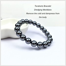 Terahertz Stone Bracelet, 9mm Fashionable Fatigue Therapy Natural Energy Stone Bracelet Terahertz Beads Bracelet Men Women Terahertz Bracelet Bracelet