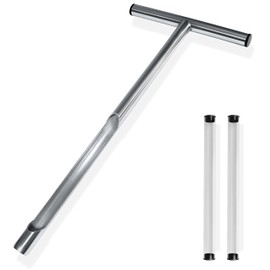 Topnix - Soil Sampler Probe 21" for Garden, Lawn and Golf Courses Care Maintenance - Stainless Steel with T-Style Handle Soil Test Tool - Complete with 2 PVC Clear Tubes for Soil Samples