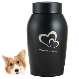 ZHYUAN Stainless Steel Pet Urn, Urn for Dogs and Cats, Pet Memorial Urn, Portable Pet Urn, Stainless Steel Animal Urn, Suitable for Dogs, Cats and Other Small Animals (Black)
