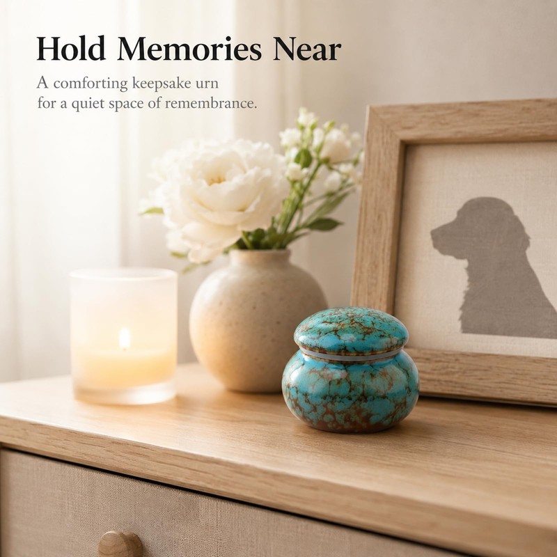 Small Ceramic Keepsake Urn, 1.6'' No Leak Mini Urns with