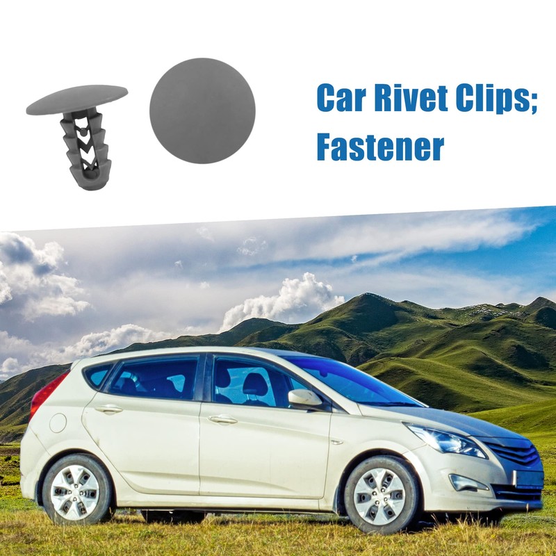 A ABSOPRO Rivets 8mm Fender Trunk Fastener Clip Plastic Gray(Set