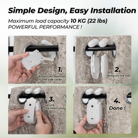 Smart Curtain Openers with Remote Control - High-Performance Motor for Roman, T/U-Shaped Tracks - Automated Opening/Closing (WiFi版, 双开)