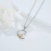 Collar Con Dije De Plata 925 Gato Luna Para Mujer