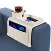 Couch Cup Holder with Tray & Dual-Sided Storage Pocket, Large
