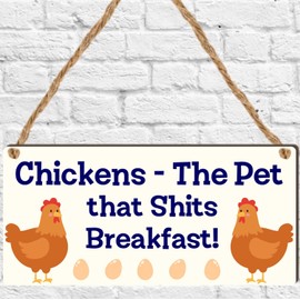Pixie's Gifts Cheeky Chickens: Hilarious and Whimsical Wooden Plaque for Chicken Lovers - Fun and Playful Home Decor and Gift Idea for Chicken Enthusiasts and Farmhouse Funny Chicken Signs