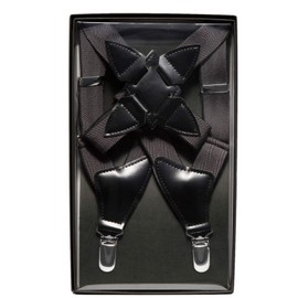 Style Equal Men's Suspenders, Holster Suspenders, 2 Point Closure, 1.0 inch (25 mm) Wide, Made in Japan, Easy to Put on and Take off, For Work, Metal Fittings and Clips, Made in Japan, Herringbone ×