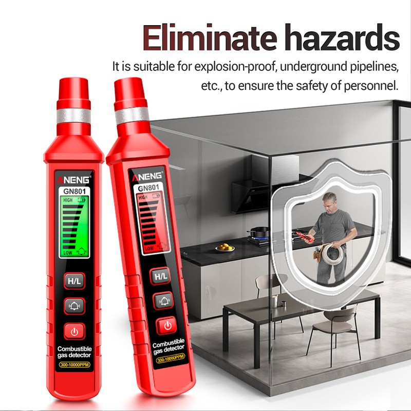 ANENG GN801 Gas-sensitive Semi-conduct Detector 300~10000PPM Gas Leakage Analyzer Combustible