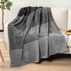 PAVILIA Black Ombre Fleece Throw Blanket for Couch, Soft Flannel