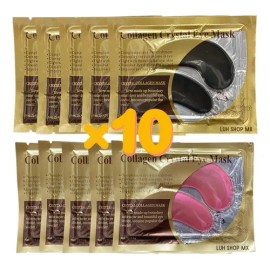 10 Parches Colágeno Ojos. Ojeras Hinchazón Bolsas Arrugas.                                                                                            