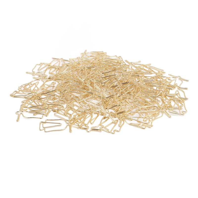 100Pcs Gold Paper Clips Cute Shape Stainless Steel Multifunction Metal