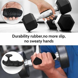 2Pcs Anti-Slip Workout Grips with Storing Bag - Ergonomic Rubber Hand Protector Gloves for Weight Lifting, Pull-Ups, Gym Training and Exercise, for Men and Women (Black)