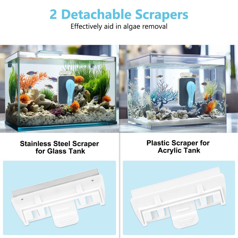 fishkeeper Aquarium Magnetic Glass Cleaner, Fish Tank Algae Magnet Cleaning