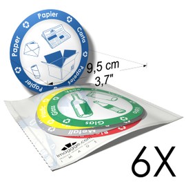 imaggge.com Information Stickers – Pictogram for the Organization of Waste Separation for Bin or Container – 6 Round Stickers – 9.5 cm, 3701323002821