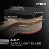 STIGA Talon Ping Pong Paddle - 6-Ply Ultra-Light Blade -