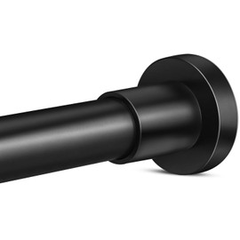 YNL Black Shower Curtain Rod 32-80 Inch Black, No-slip, No Drilling, No Rust Stainless Steel Tension Curtain Rod, Shower Rod for Bathroom Patio Bedroom
