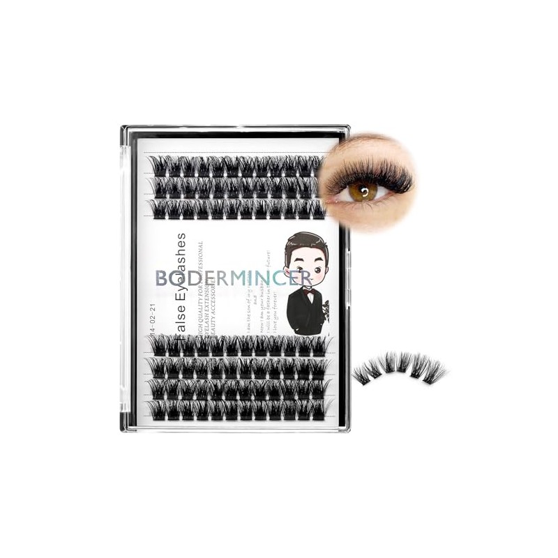 Bodermincer Pestañas postizas de volumen, 84 unidades, rizo D, anchas,