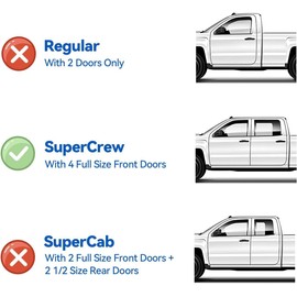 Window Rain Guards for 2015-2024 Ford F150 SuperCrew, Vent Visors Shades Wind Deflectors for 2017-2024 F-150 Raptor F250 F350 F450 F550 Super Duty Crew Cab