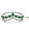 YourJewellerybox Ladies wishbone ring marquise emerald green cz stainless steel
