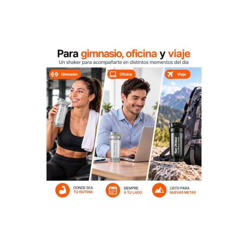 2 Piezas Shaker para Proteina 500ML con 2 Bolas y