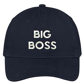 Trendy Apparel Shop Big Boss Embroidered Cap Premium Cotton Dad Hat - Navy