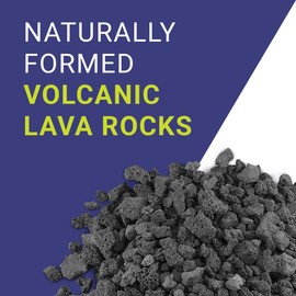 Medium Lava Rocks 10 Pounds by American Fire Glass- Volcanic Fire Pit Lava Rocks for Indoor Log Fireplace, BBQ, Grill, Gas, Aquariums- All-Natural Decorative Landscaping Black- Made in USA- 1/2" x 1"
