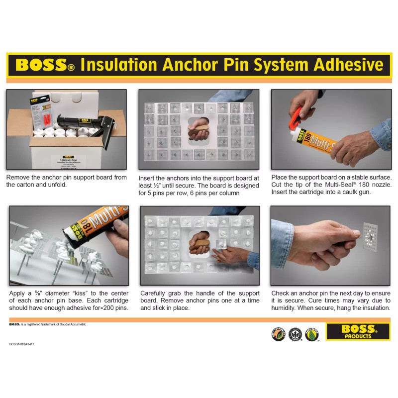 BOSS 180 Multi Seal Insulation Anchor Pin System Adhesive 10.3