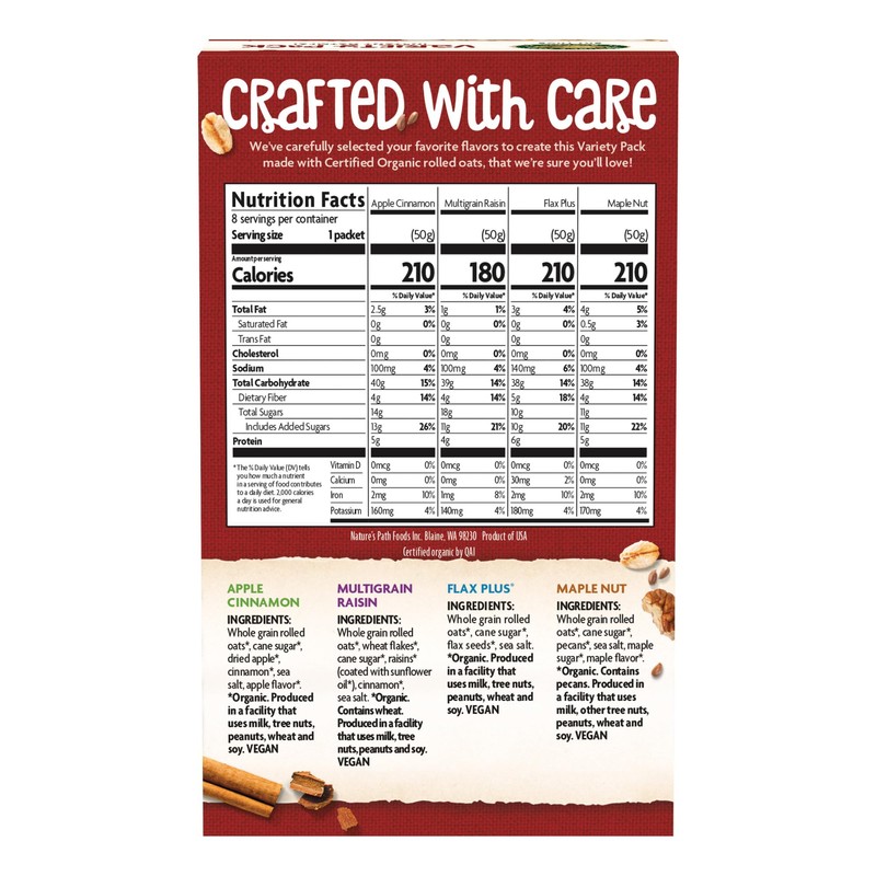 Nature's Path Organic Variety Pack Instant Oatmeal, 14 oz (Pack