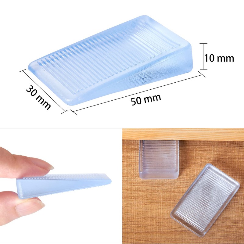 8 Pcs Rubbery Clear Table Shims, Level Wedge for Home
