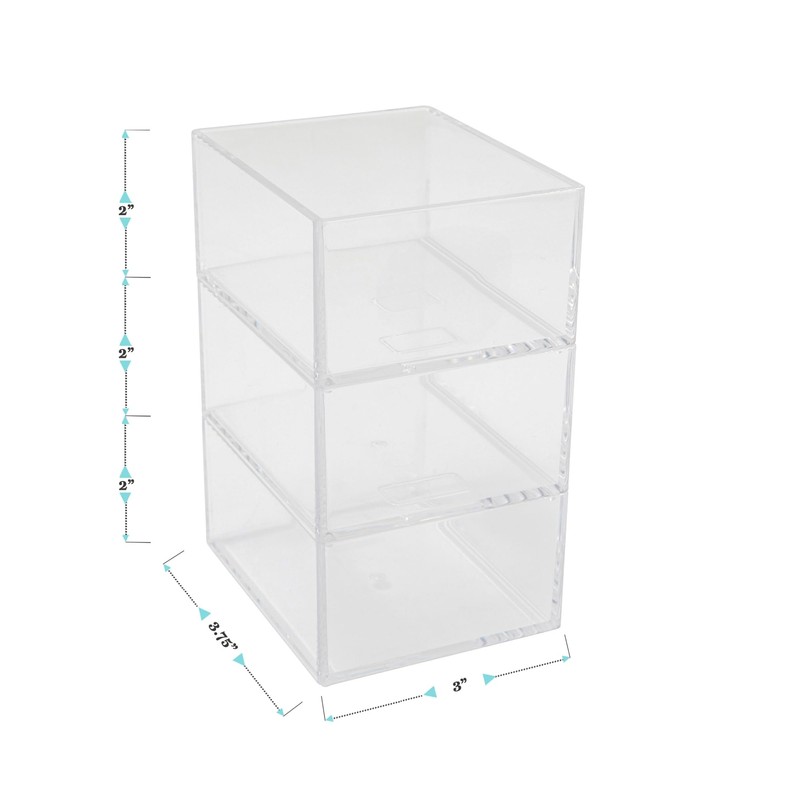 Martha Stewart Brody Desktop Storage Organizer, Stack and Slide Plastic