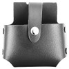 Black Leather Tape Holder Hoslter with button loop fastening heavy