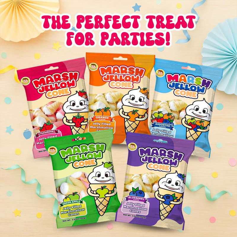 Josh Bosh Marsh Jellow Cone Candy 3-Pack – Jelly Filled