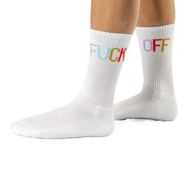 Fisura Mens Novelty Gift High Socks Cotton Polyester Size 7-11, Off Multicolor