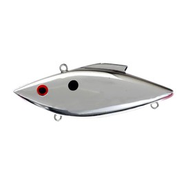 Bill Lewis Lures Lifelike Rat-L-Trap Magnum Force Lipless Crankbait Fishing Wobble Lure for Shallow Saltwater, Chrome Black Back RED Eye