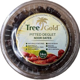 Pitted Deglet Noor Dates - Naturally Sweet, Soft Chewy Tunisian Dates - Rich in Fiber, Iron & Potassium - 24oz (680g) (24 Oz(680 grams))
