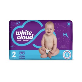 White Cloud Ultra Comfort Diapers, Size 2, 12 – 18lbs, 4 Packs of 37 = 148 Diapers