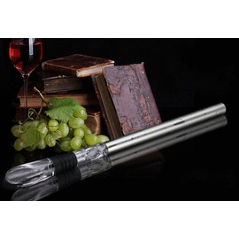 DERNORD Wine Chiller 3-in-1 Stainless Steel Wine Bottle Cooler Stick Freezer with Aerator and Pourer for Chilling Longer, Pouring and Aerating Wine for Christmas and Birthday Gifts