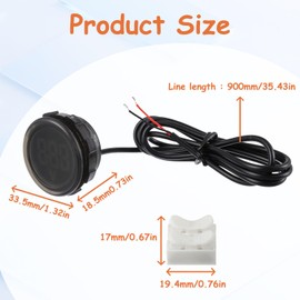 JAMHER 2 Pieces Waterproof DC 4V-100V Voltmeter Gauge, Car Voltage Gauge LED Digital Display for Cars Vehicles Motorcycles Boats Truck RV (Blue)