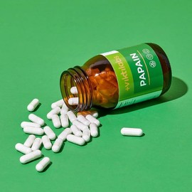 Papain Kapseln - Hochdosiertes Enzym aus Papaya - 800 mg pro Tagesdosis - Natürlich aus Kernen & Schalen gewonnen - Premium-Qualität - mehrstufige Reinigung - Ohne Zusatzstoffe - 100% vegan (1er Pack)