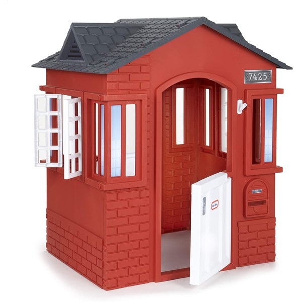 Little Tikes Cape Cottage House, Red with Working Doors, Working Window Shutters, Flag Holder | Easy Installation Process, Simple Snap and Click Assembly | For Kids 2-6 Years Old
