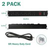 LONABR Long Power Strip Surge Protector, 6 Outlets Metal Heavy