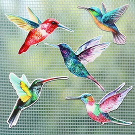 10 Pieces Watercolor Humming Bird Screen Door Magnets Decorative Flexible Double Sided Magnetic Stickers for Screen Door Patio Doors Decoration, Helps to Stop Walking into Screens (Fresh Style)