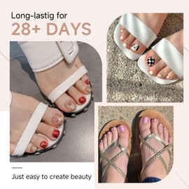 UNA GELLA Toe Nail Tips Full Cover, 216 Pcs Square Round Toe Nail Press Ons Clear Pre-shape Gel x Toe Nail Tips Double Matte Acrylic Fake Toenails Extensions DIY Home Nail Salon for Women, 15 Sizes