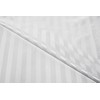 Croydex White Woven Stripe Water-Resistant Textile Shower Curtain,1800 x 1800mm