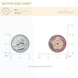 Craftisum 20 pcs Enamel Camellia Pink Shiny Powders Metal Shank Sewing Buttons for Coats -25mm -1"